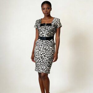 CHLOE | Animal Print Silk Dress Sz M